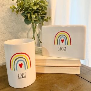 Rae Dunn “Store” and “Rinse” organizers